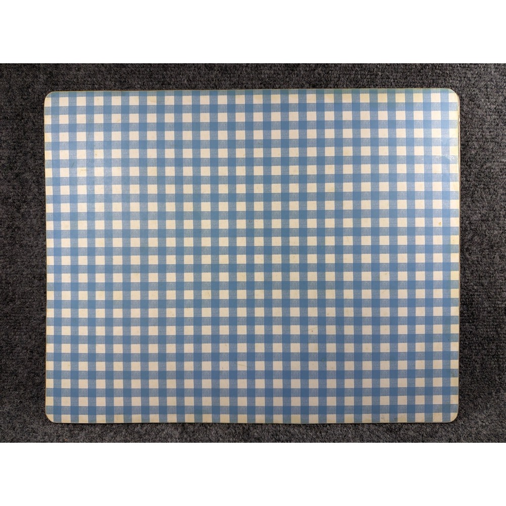 Pottery Barn Gingham Cork Backed Placemats Blue White Checkered Set of 4